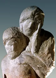 Rondanini Pieta, Detail der Köpfe von Christus und Maria